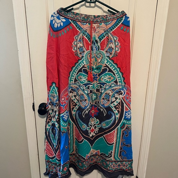 Flying Tomato Dresses & Skirts - Flying Tomato Red and Blue Asymmetrical Maxi Skirt Resort Wear